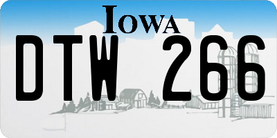 IA license plate DTW266