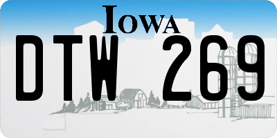 IA license plate DTW269