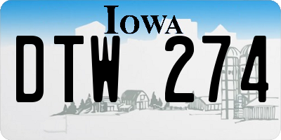 IA license plate DTW274