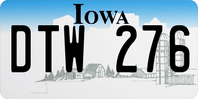 IA license plate DTW276