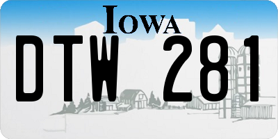 IA license plate DTW281