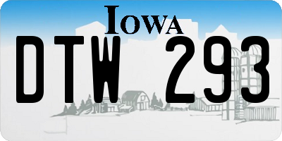 IA license plate DTW293