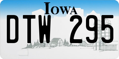 IA license plate DTW295