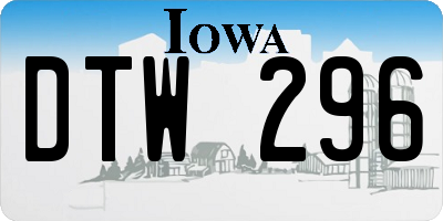 IA license plate DTW296