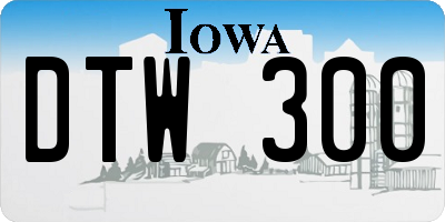 IA license plate DTW300