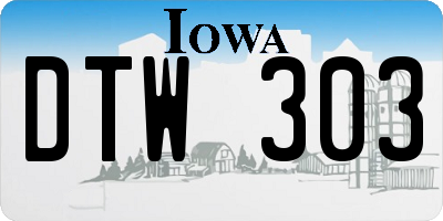 IA license plate DTW303