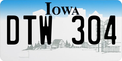IA license plate DTW304