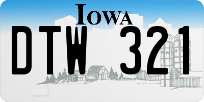 IA license plate DTW321