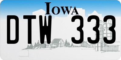 IA license plate DTW333