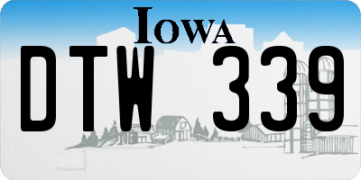 IA license plate DTW339