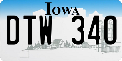 IA license plate DTW340
