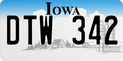 IA license plate DTW342
