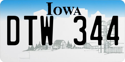 IA license plate DTW344
