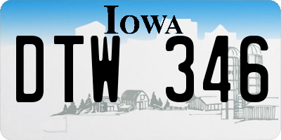 IA license plate DTW346