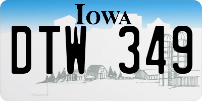IA license plate DTW349
