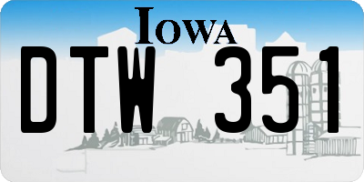 IA license plate DTW351