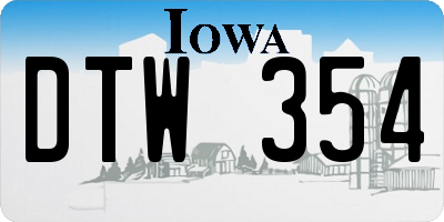 IA license plate DTW354