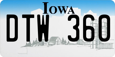 IA license plate DTW360