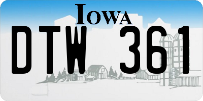 IA license plate DTW361