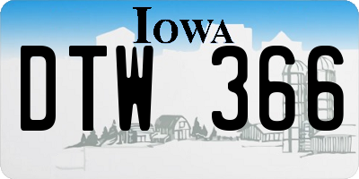 IA license plate DTW366
