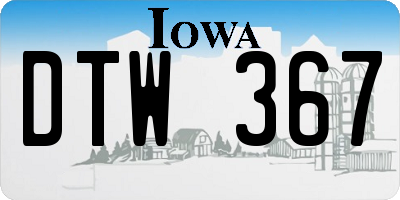 IA license plate DTW367