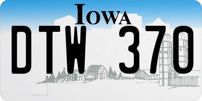 IA license plate DTW370