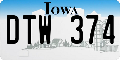 IA license plate DTW374