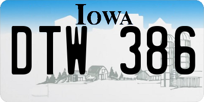 IA license plate DTW386