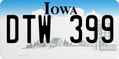 IA license plate DTW399