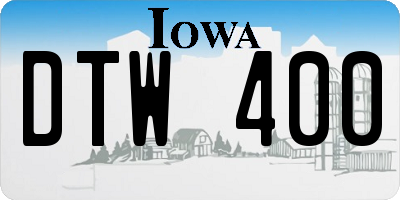 IA license plate DTW400