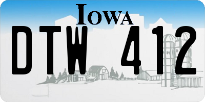 IA license plate DTW412
