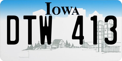 IA license plate DTW413
