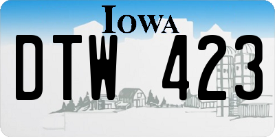 IA license plate DTW423