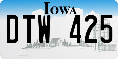 IA license plate DTW425
