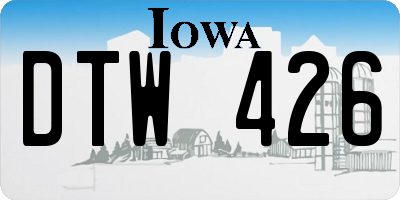 IA license plate DTW426