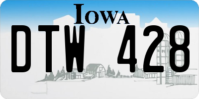 IA license plate DTW428