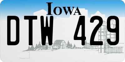 IA license plate DTW429