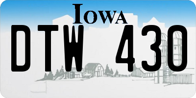 IA license plate DTW430