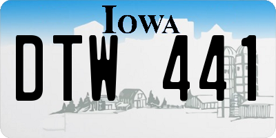 IA license plate DTW441