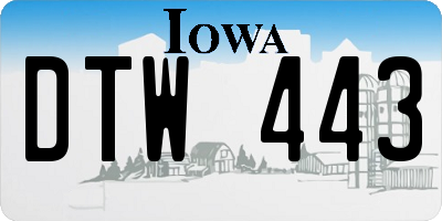 IA license plate DTW443