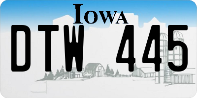 IA license plate DTW445