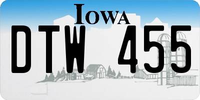 IA license plate DTW455