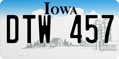 IA license plate DTW457