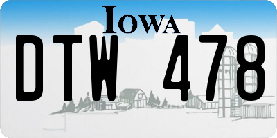 IA license plate DTW478