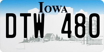 IA license plate DTW480