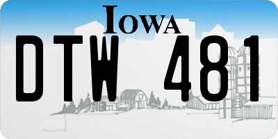 IA license plate DTW481