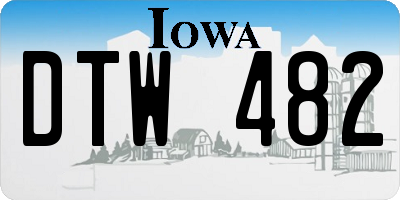 IA license plate DTW482