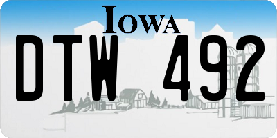 IA license plate DTW492