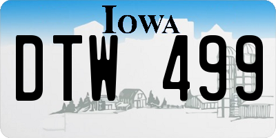 IA license plate DTW499