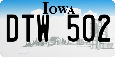 IA license plate DTW502
